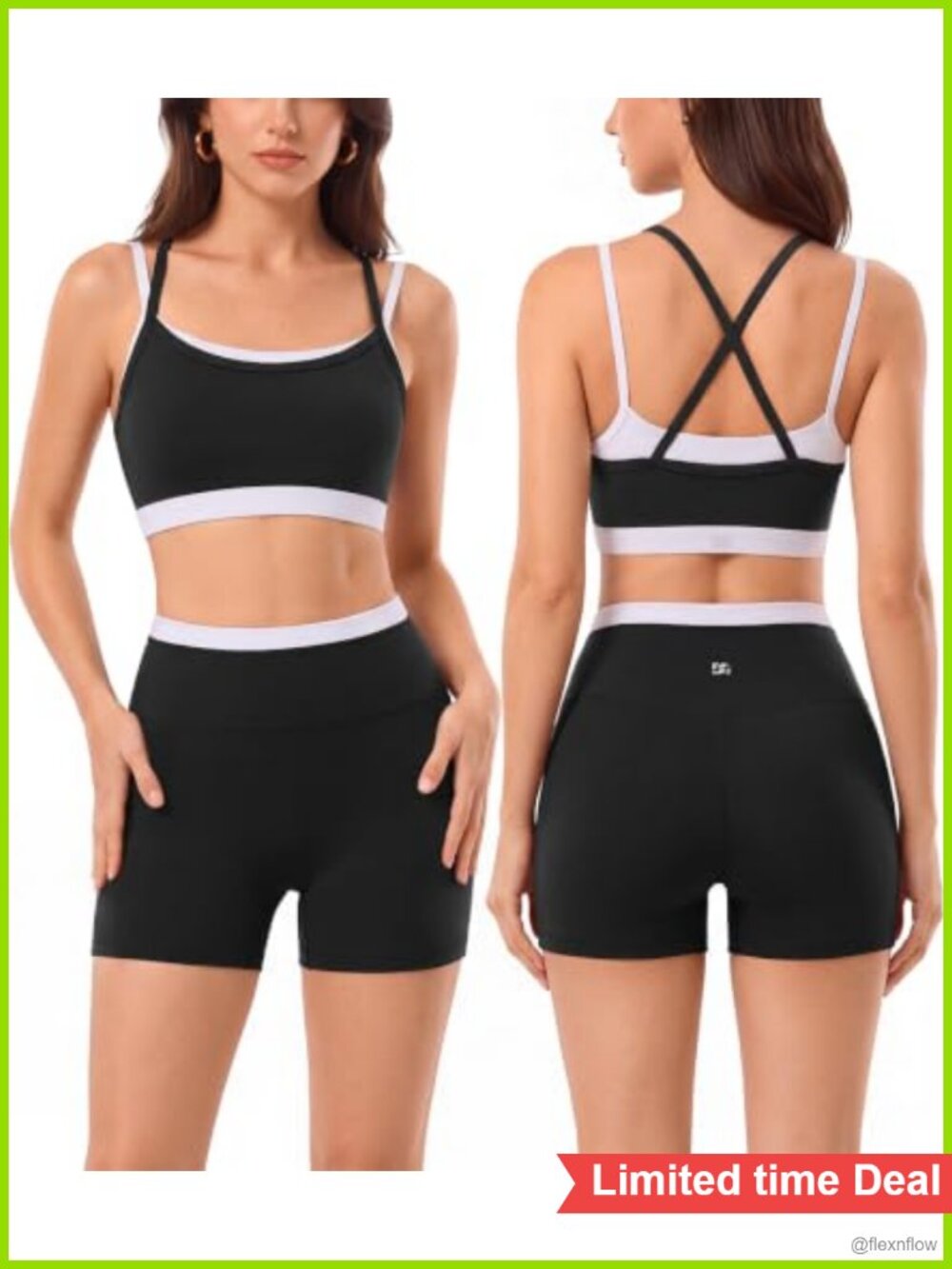 Women's 2 Piece Workout Sets Seamless Athletic Shorts Sports Bra